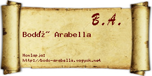 Bodó Arabella névjegykártya